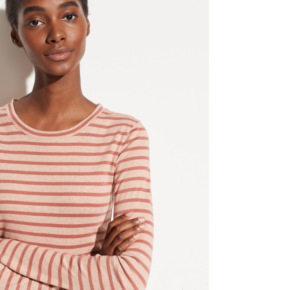 Vince Feeder Stripe Long-Sleeve Crewneck Tee View 4